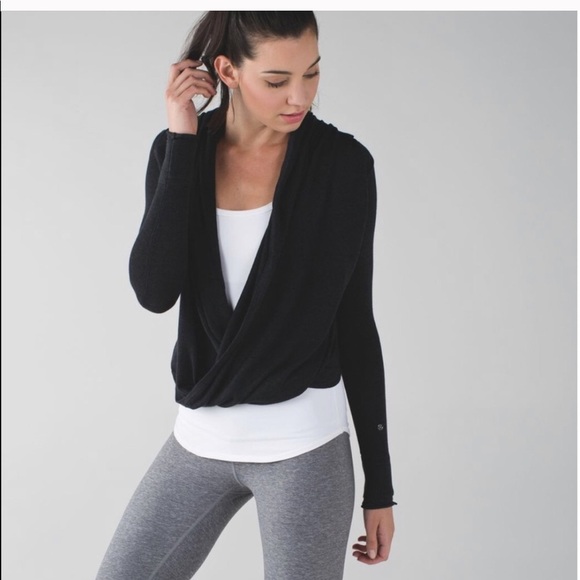 Lululemon Iconic Wrap Sweater  Black SZ. 6 - Picture 1 of 15